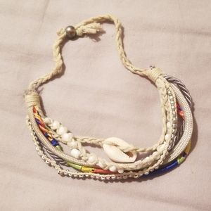 Multi-strand island shell ankle bracelet